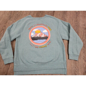 Jadelynn Brooke - Ain`t No Mountain High Teal Blue Crewneck Sweatshirt Small
